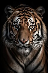 Fototapeta premium Portrait of a Bengal tiger - Generative AI