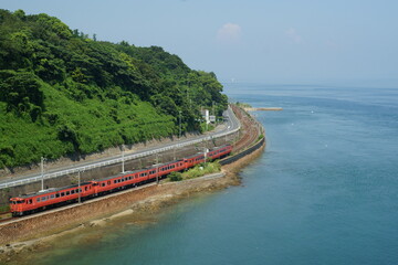 海沿いの鉄道