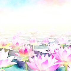 lotus in watercolor style with Generative AI