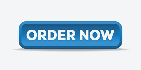 Blue 'Order Now' button for web design and online shopping banners. Promotional vector illustration for e-commerce websites.