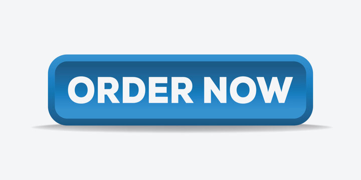 Blue 'Order Now' button for web design and online shopping banners. Promotional vector illustration for e-commerce websites.