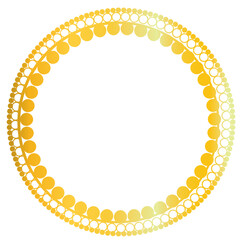 Bulb gold circle frame. Circle gold light