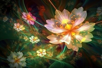 Painted like flowers. Colorful paintings. Beautiful floral background.