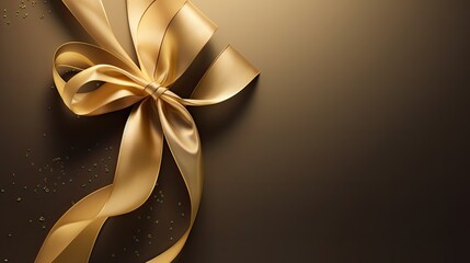 Background with a gold ribbon design in the shape of a champagne flute - Generative AI