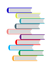 Book stack icon. Symbol of knowledge and learning. Library or science attribute.