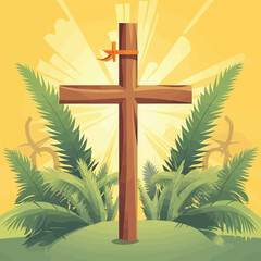 A Vector Representation of the Palm Sunday Cross: Clean and Beautiful