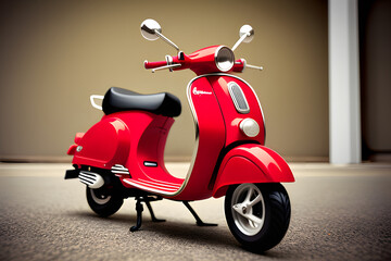 Red Scooter toy in the white background