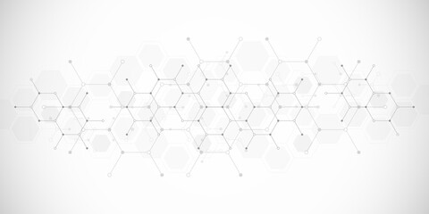 Fototapeta premium Molecular structure and genetic engineering, science, innovation technology, healthcare, and medicine design