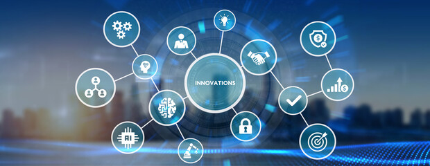 Concept of new ideas and innovation. 3d illustration