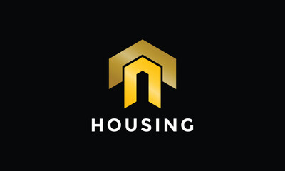 Logo vector minimalist design house property architecture building concept renovation construction estate home hotel