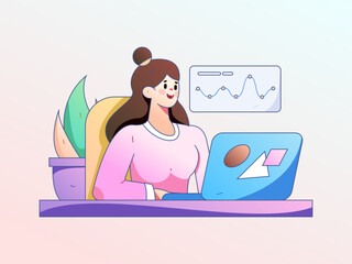 Business People Flat Vector Concept Operation Hand Drawn Illustration
