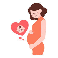 出産が待ち遠しい妊婦さん　赤ちゃん