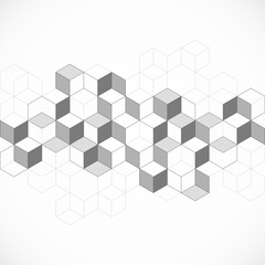 Abstract geometric background with isometric blocks, polygon shape pattern