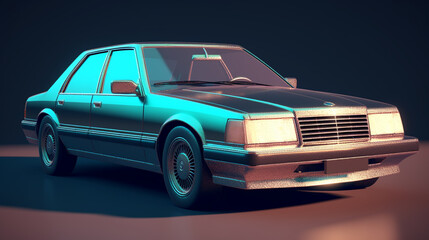 Plakat Modern car on a dark background. 3D rendering. 3D illustration.