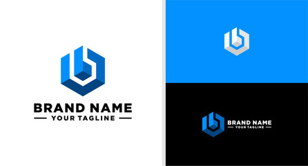 LETTER B LOGO FUTURISTIC HEXAGONAL APPLICATION EDITABLE