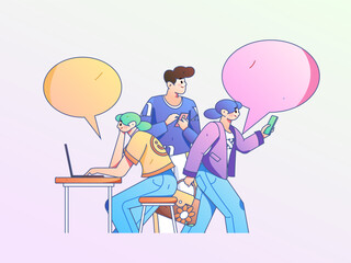 Business People Flat Vector Concept Operation Hand Drawn Illustration
