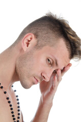 Fototapeta premium Young man posing in the studio.