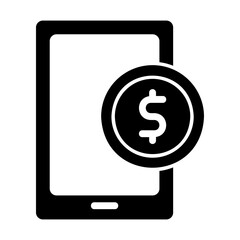 mobile payment glyph style icon