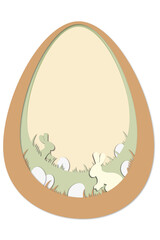 Easter egg with two rabbits
