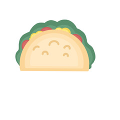 A delicious fresh taco with tomato and cheese inside