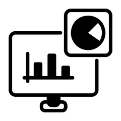 computer analysis glyph style icon