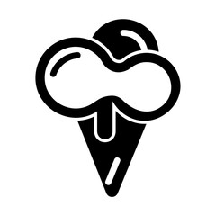 ice cream glyph style icon