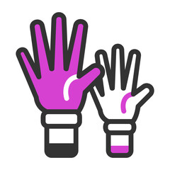 raise hand filled outline colored icon