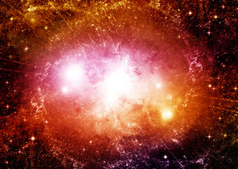 galaxy in a free space. 3D rendering