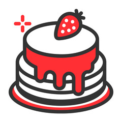 cake filled outline colored icon