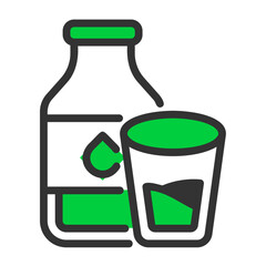 milk filled outline colored icon