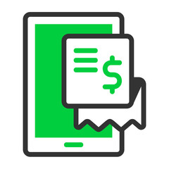 mobile bill filled outline colored icon