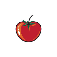 tomato fruit icon logo design vector color illustration