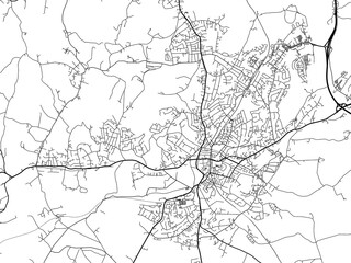 Road map of the city of  Royal Tunbridge Wells the United Kingdom on a white background.