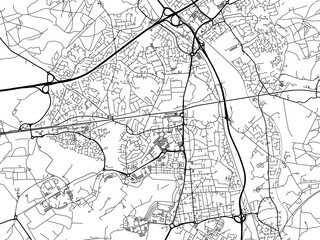 Road map of the city of  Farnborough the United Kingdom on a white background.