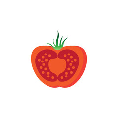 tomato fruit icon logo design vector color illustration