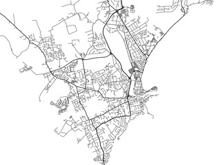 Road map of the city of  Weymouth the United Kingdom on a white background.