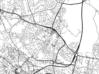 Road map of the city of  West Bromwich the United Kingdom on a white background.