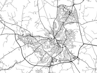 Fototapeta premium Road map of the city of Shrewsbury the United Kingdom on a white background.