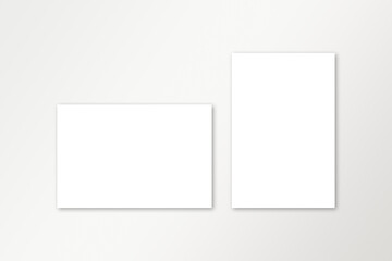 Two sheets of paper are symmetrically arranged. Templates for print, advertising, social networks, presentations. No color.