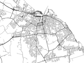 Road map of the city of  Grimsby the United Kingdom on a white background.