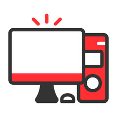 computer filled outline colored icon