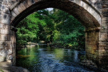Bridge over East Dart River at Dartfordleigh, Dartmoor, Devon, England