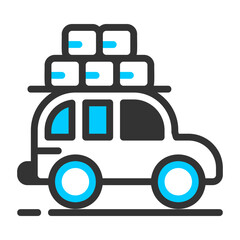 car filled outline colored icon