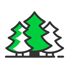 forest filled outline colored icon