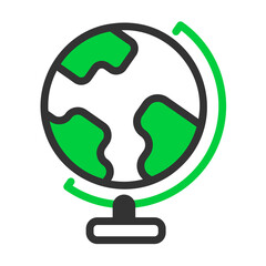 globe filled outline colored icon