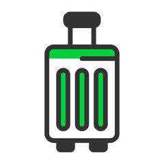 luggage filled outline colored icon