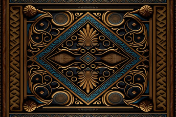 Egyptian geometry pattern old ancient background. Abstract traditional folk antique tribal ethnic graphic line. Ornate elegant luxury vintage retro style. Texture textile fabric ethnic egypt patterns