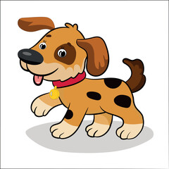 Vector cute baby dog enjoying her own life .