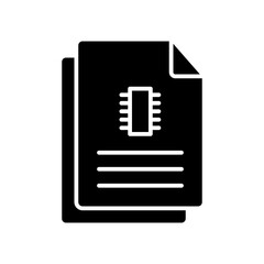 data sheet icon in glyph style on white background