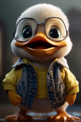 A Super Cute Fantasy Sports Duck Character Generative Ai Digital Illustration Part#10423